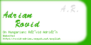 adrian rovid business card